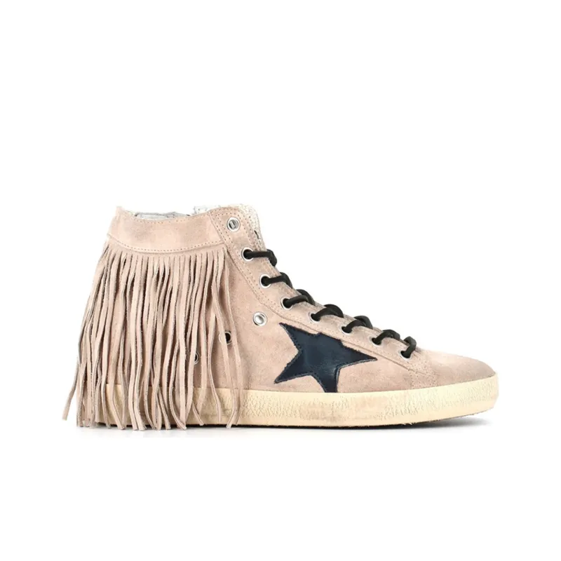Golden Goose Francy Skateboard Shoes Women's High-Top Apricot-1