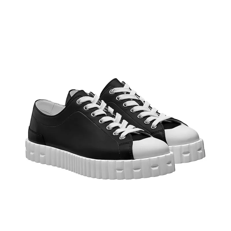 HERMES Cross Low-Top Stylish Skateboarding Shoes Women's Black-2