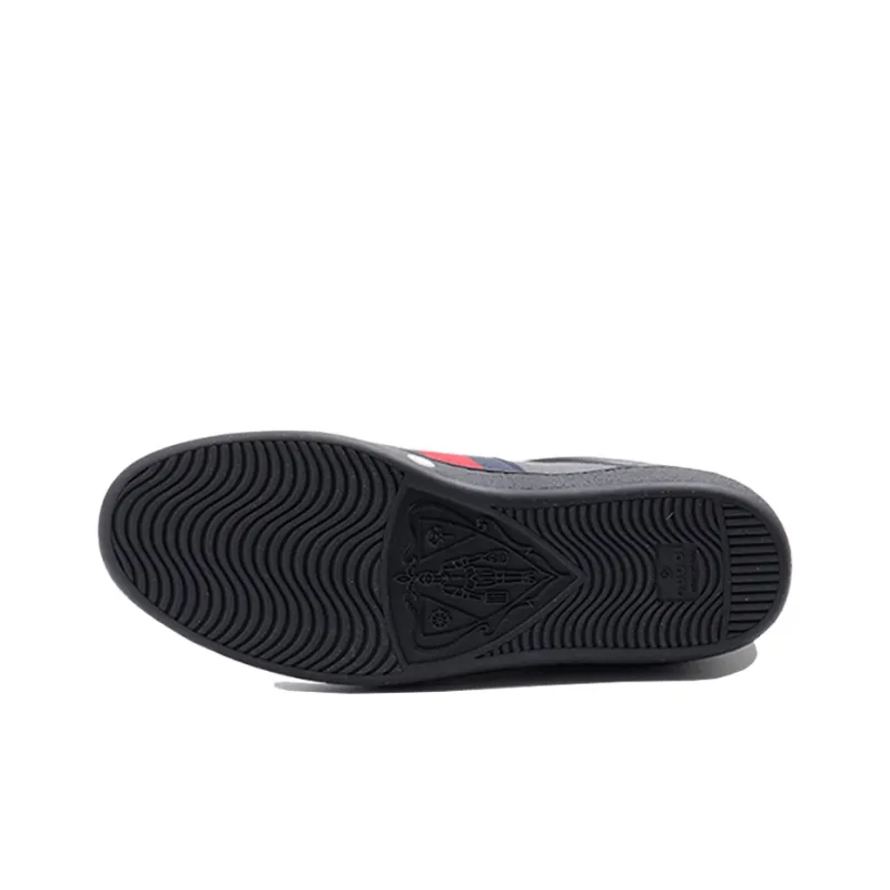 GUCCI Ace Black Bee Embroidered Sneakers-4
