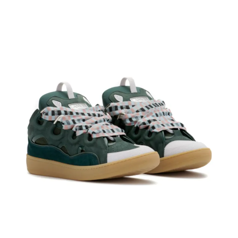 Lanvin Curb Sneakers White Green-3