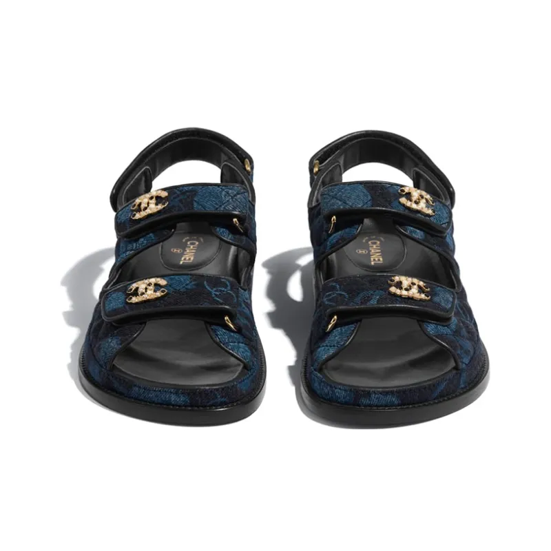 CHANEL Strap Sandals Women's Blue-2