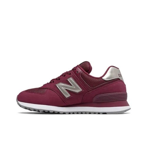 New Balance NB 574 Series Running Shoes Women's Low-Top Purple/Red/Silver/White