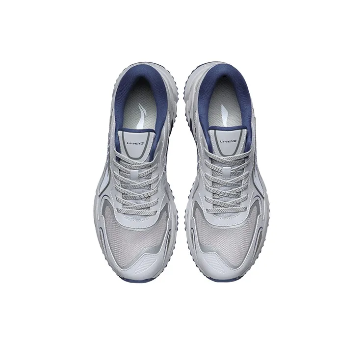 LiNing Shock Absorbing, Non Slip, Wear Resistant, Breathable And Lightweight Low Top Running Shoes Unisex Gray Blue-3