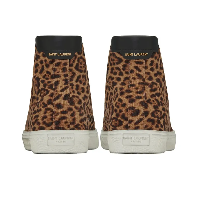 SAINT LAURENT Leopard Print High Top Sneakers-4