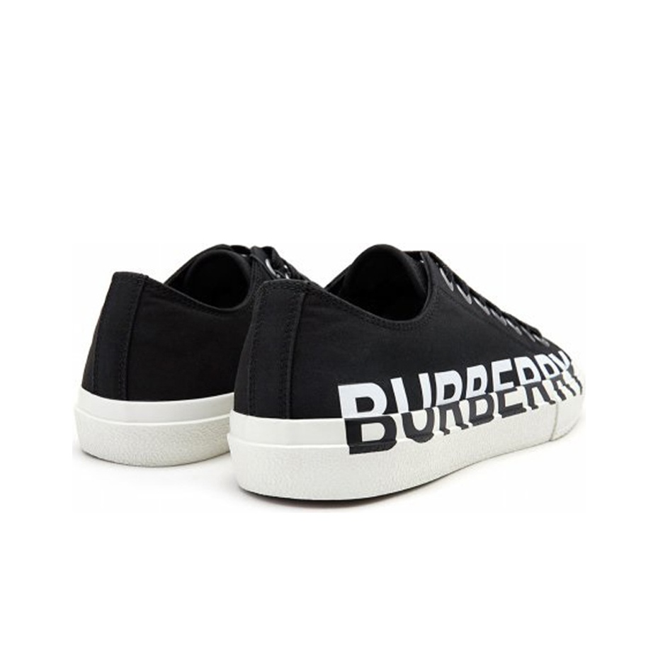 Burberry Gabardine Icon Stripe Logo Print Black White Burberry Gabardine Icon Stripe Logo Print Black White