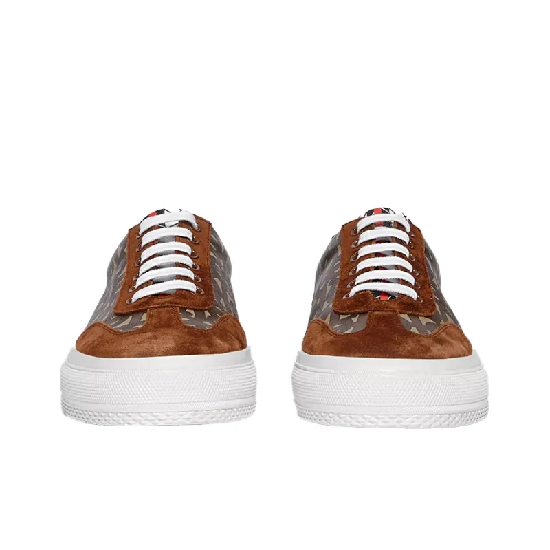 Burberry Low Top Skateboard Shoes Women's Brown-3