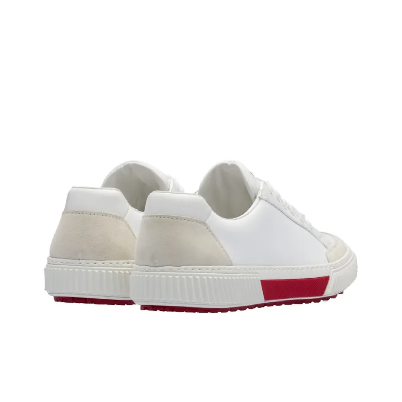 PRADA Stylish Skateboarding Shoes Men's White Red-3