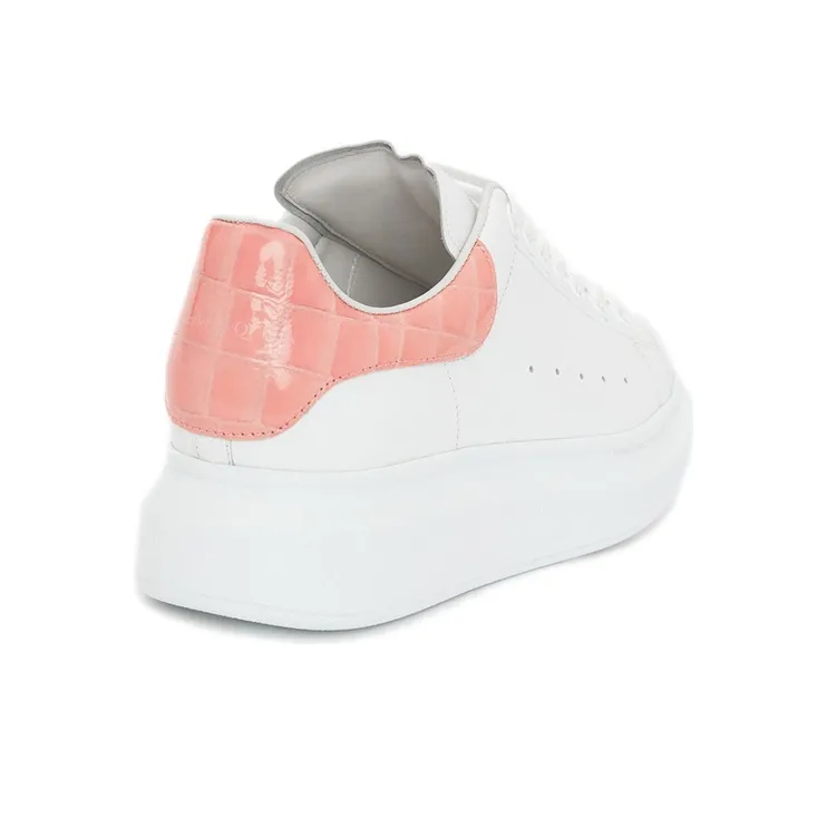 Alexander McQueen Oversized Patent Pink Embossed Croco Women's-3
