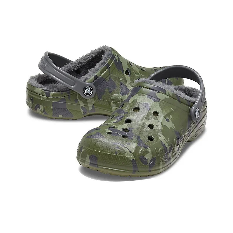 Crocs Baya Lined Clog Printing Fleece Lined Unisex Camouflage Slippers-4