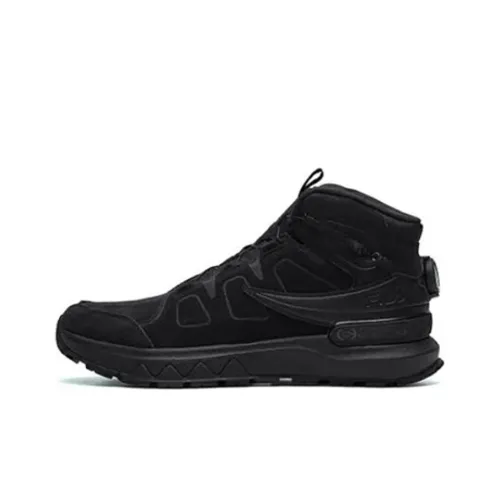 FILA Running bajoing, Slip Resistant, And Abrasion Resistant High Top Running Shoes Men's Black