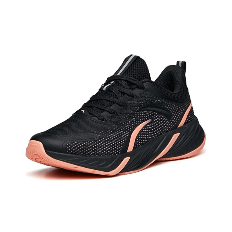 Anta Running Collection Breathable Low Top Running Shoes Women's Black Pink-1
