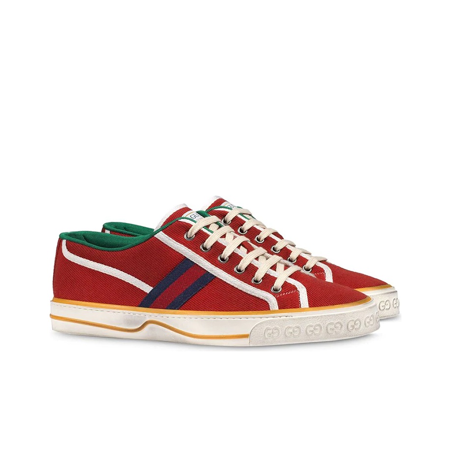 GUCCI Tennis 1977 Stylish Skateboarding Shoes Men's Red Shoe