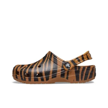 Crocs Classic Clog Animal Printing Beach Tiger Stripes Yellow Sandals