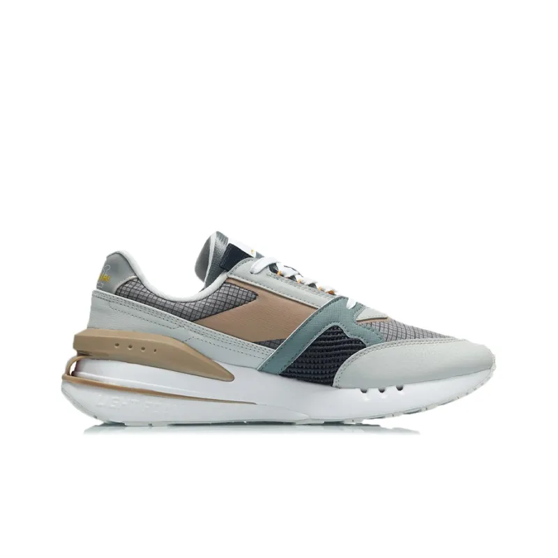 LiNing 001 Lightweight And Breathable Low Top Running Shoes Men's Gray Blue-1