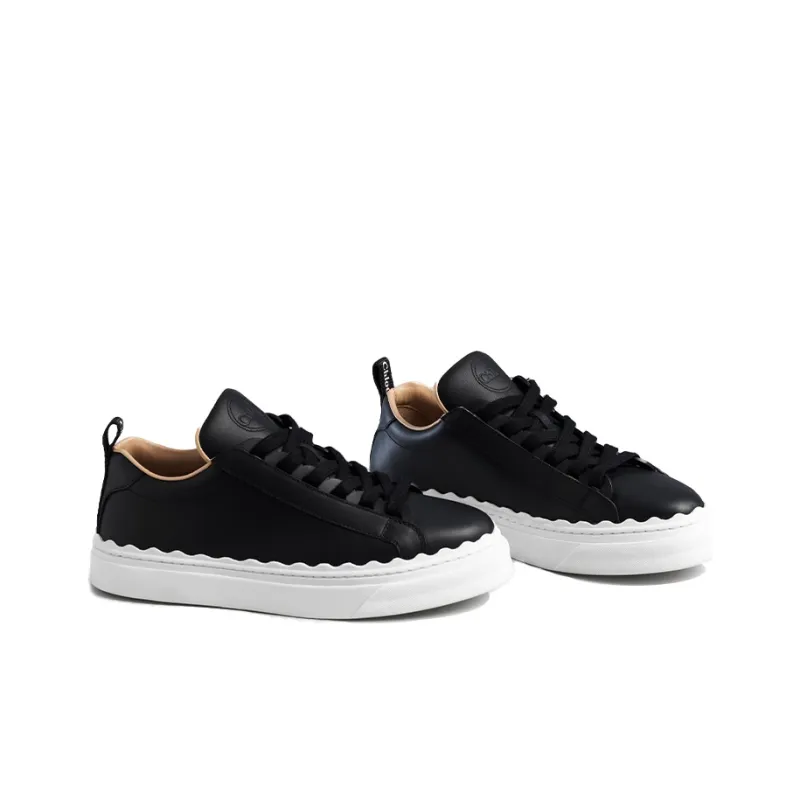 Chloe Lauren Low Top Stylish Skateboarding Shoes Women's Black White-2