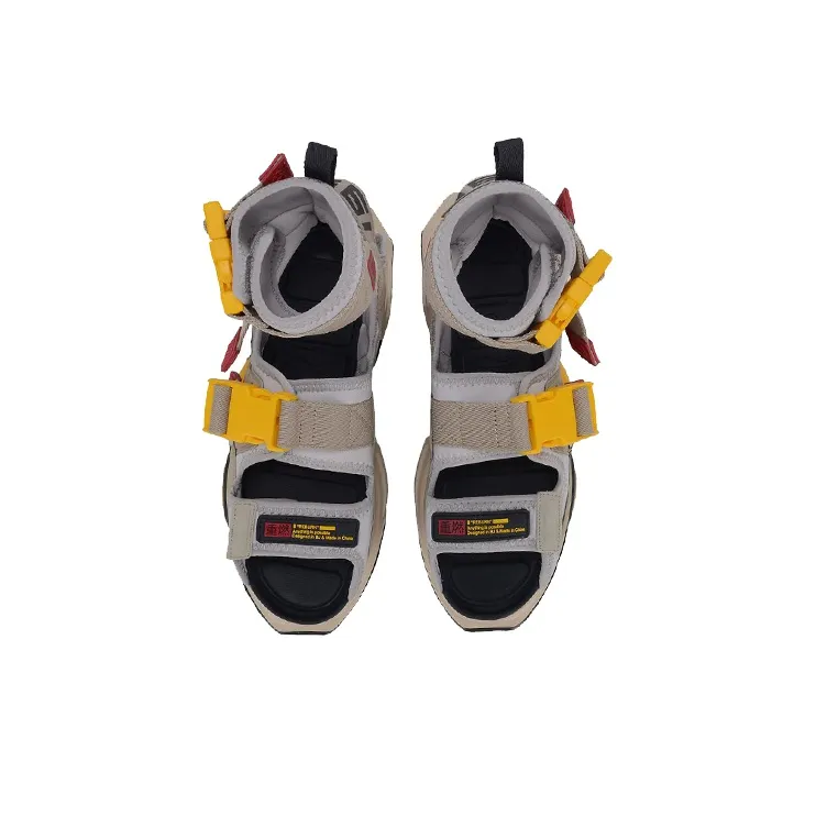 LINING Reburn Beach Sandals Unisex Gray/Yellow-3