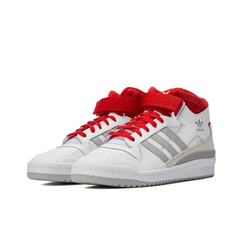 Adidas Forum Mid White Red Grey-2
