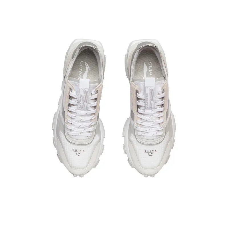 LiNing Reflective Cushioning Rebound Low Top Running Shoes Men's White Gray-3