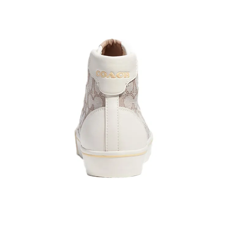 COACH CitySole High Top Stylish Skateboarding Shoes Women's Lime Gray-4