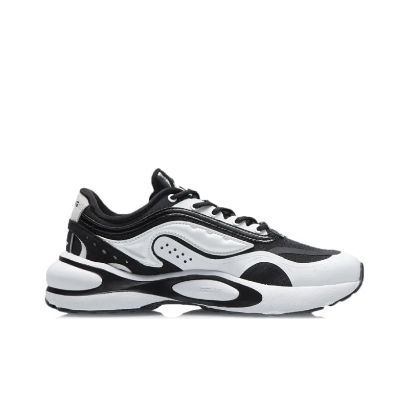 LiNing V8 Cushioning Support Low Top Running Shoes Women's Black White-1