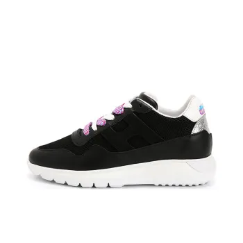 HOGAN ICUBE Cushioned Slip Resistant Lightweight Height Increasing Low Top Casual Shoes Women's Black