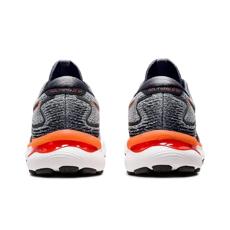 Asics Gel Nimbus 24 2E Wide 'Sheet Rock Shocking Orange'-4