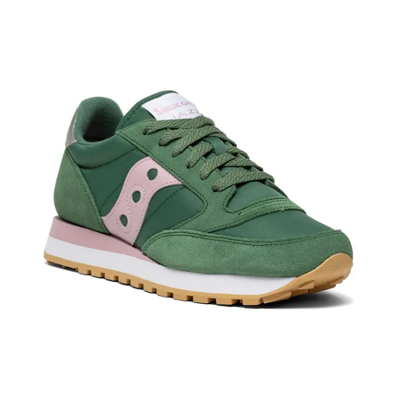 Saucony Jazz Original Running Shoes Women's Low-Top Green/Pink/White-2