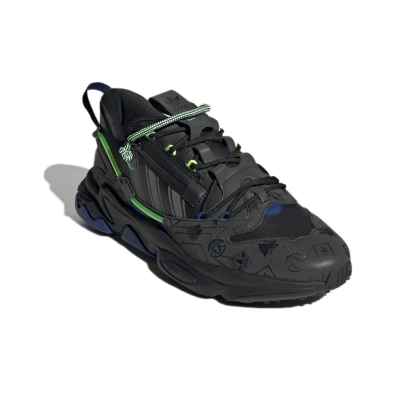 Adidas Originals Ozweego Zip Cozy Wear Resistant Running Shoes Obsidian Black Unisex-2