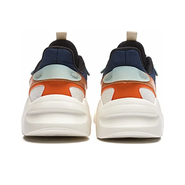 Erke Bashan Cushioning Lightweight Wear Resistant Coverage Slip Resistant Low Top Casual Shoes Men's White Orange-4