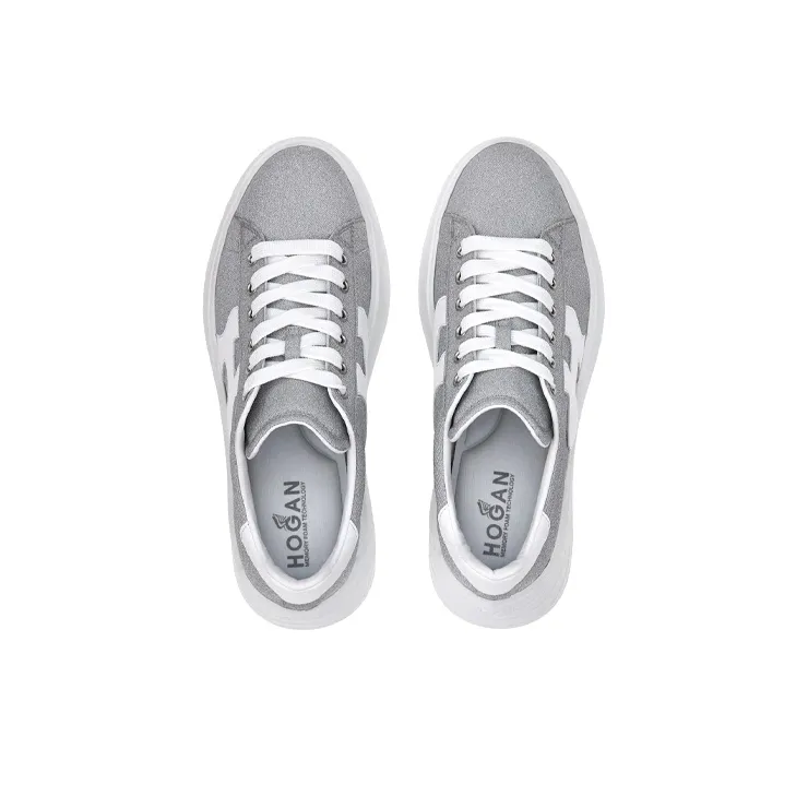 HOGAN Rebel Casual Shoes Women's Low-Top Silver Gray-3
