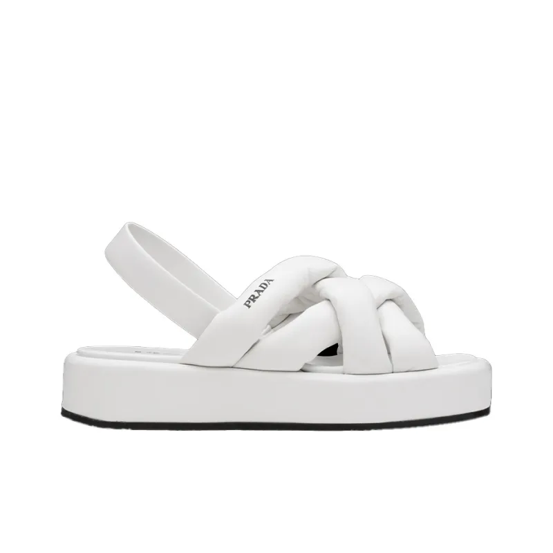 PRADA Nappa Casual Sandal Women's White-1
