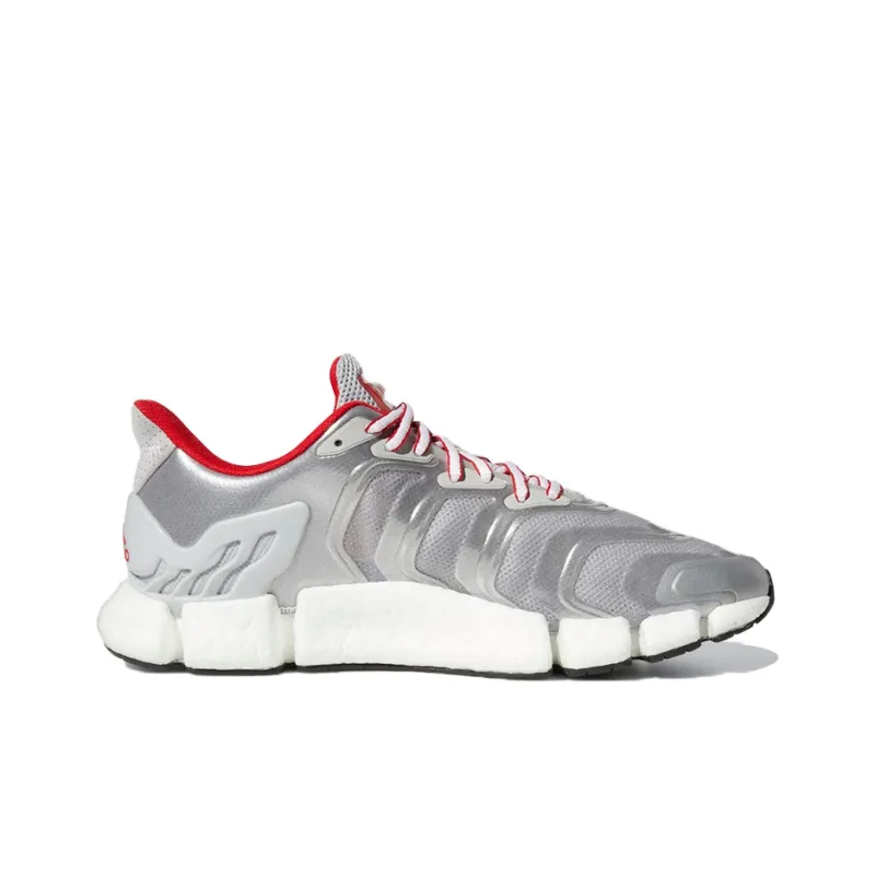 Adidas Climacool Anti Slip Wear Resistant Low Top Marathon Running Shoes Unisex Gray Silver White-1