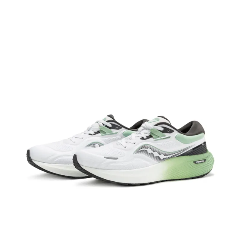 Saucony Surge 1 Cushioned Wear Resistant Slip Resistant Low Top Rubber Running Shoes Men's White Green-2