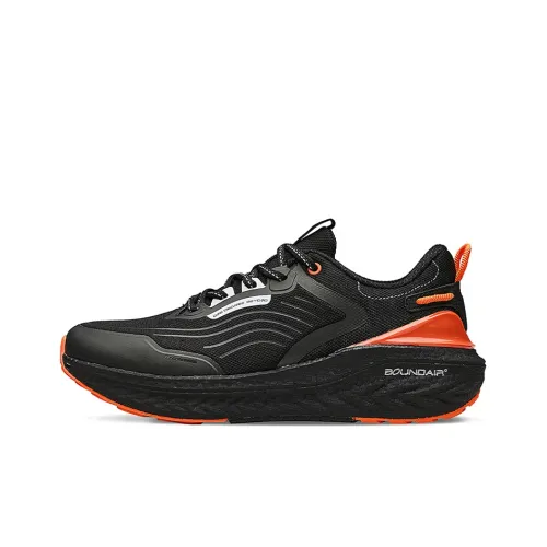 361° Popping Foam Running Shoes Men Low-Top Obsidian Black/Scarlet Orange