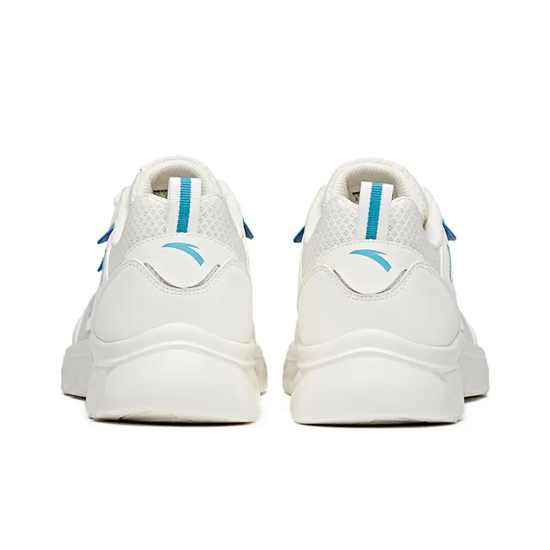 Anta Cushioned Slip-Resistant Abrasion-Resistant Breathable Low-Top Running Shoes Men's White Blue-3