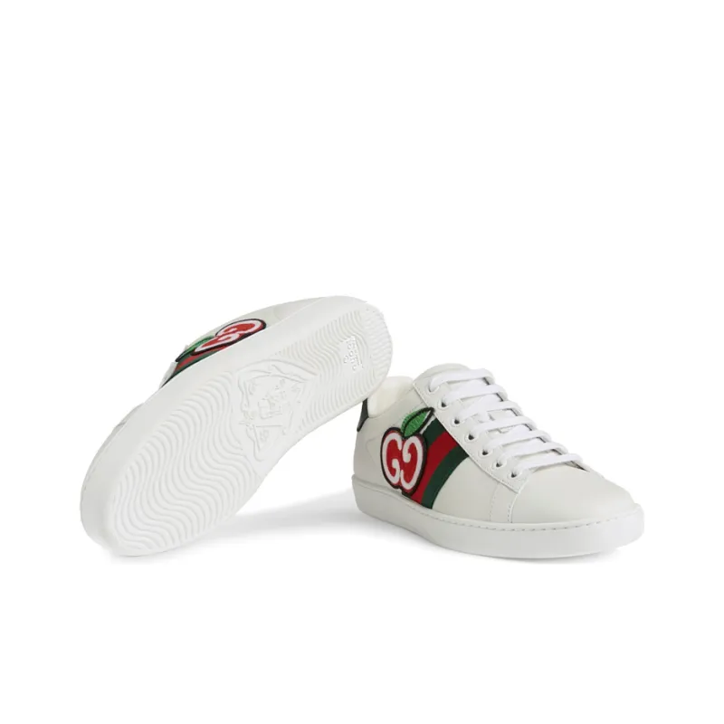 GUCCI Women's Ace Low 'GG Apple Patch White' Women's-4