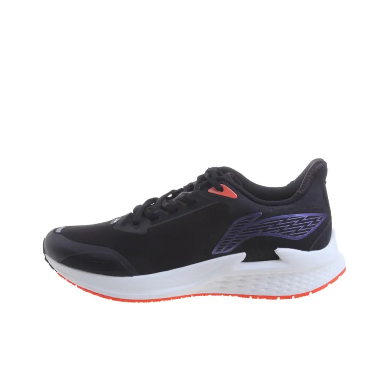 LiNing Cushioning Anti Slip Wear Resistant Breathable Lightweight Rebound Low Top Running Shoes Men's Black-0