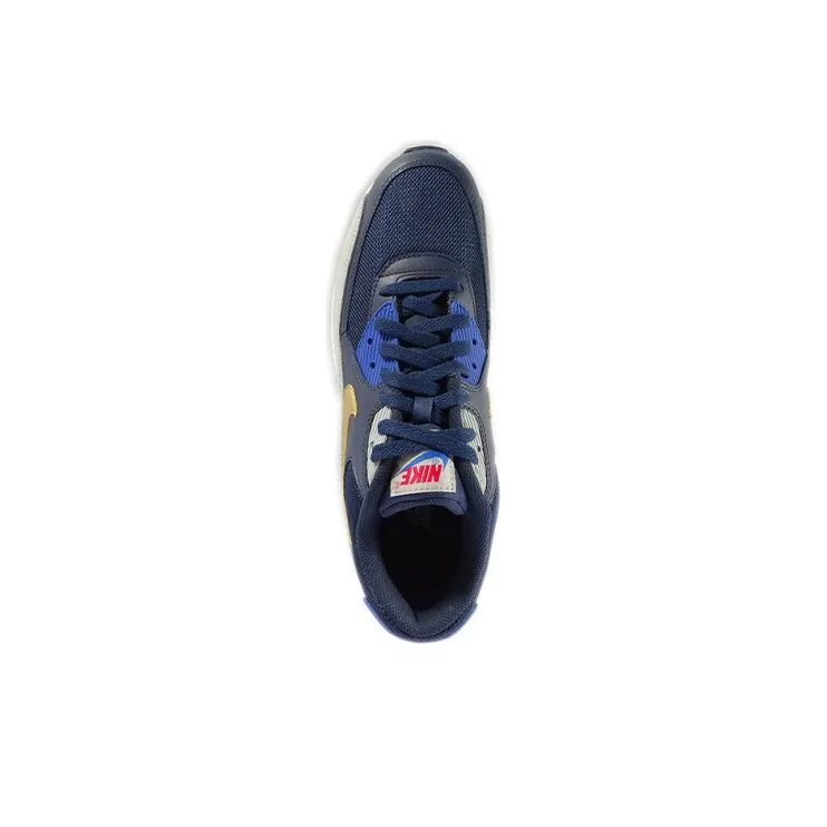 Nike Air Max 90 Cushioning Anti-Slip And Wear-Resistant Low-Top Air Cushion Running Shoes Men's Dark Blue-2