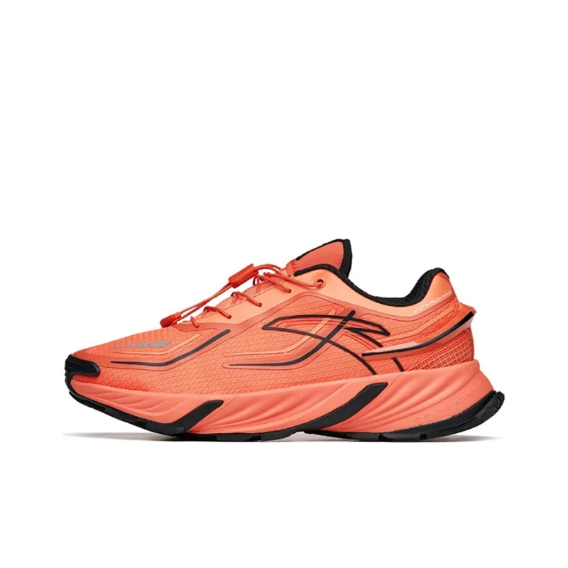 Anta Cushioning Anti-Slip Wear-Resistant Breathable Height Increasing Low-Top Running Shoes Men's Orange Black-0
