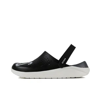 Crocs LiteRide Logo Crocs Hollow Out Unisex Black Sandals 'Black White'