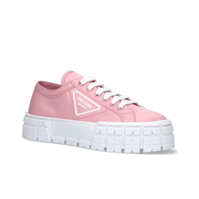 PRADA Women's Gabardine Wheel Platform 'Pink'-2