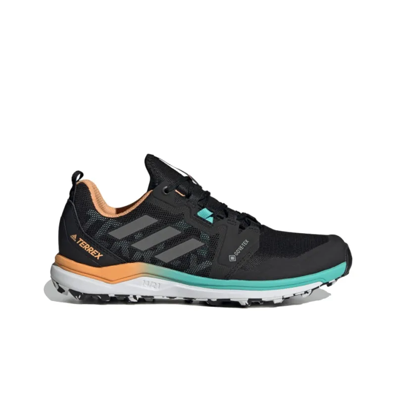 Adidas Terrex Agravic Breathable Low Top Running Shoes Women's Black Orange Green-1