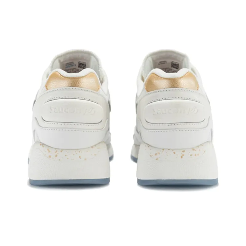 Saucony Shadow 6000 Wear Resistant Low Top Casual Running Shoes Unisex White Gold-6