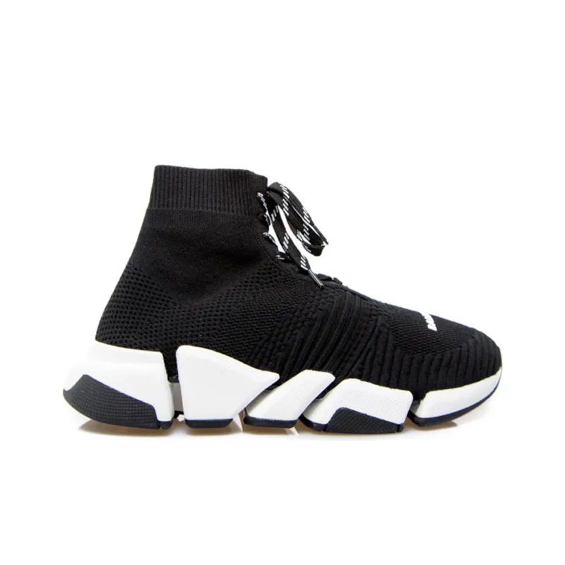 Balenciaga Speed 2 Lace Up Trainer 'Black White'-1