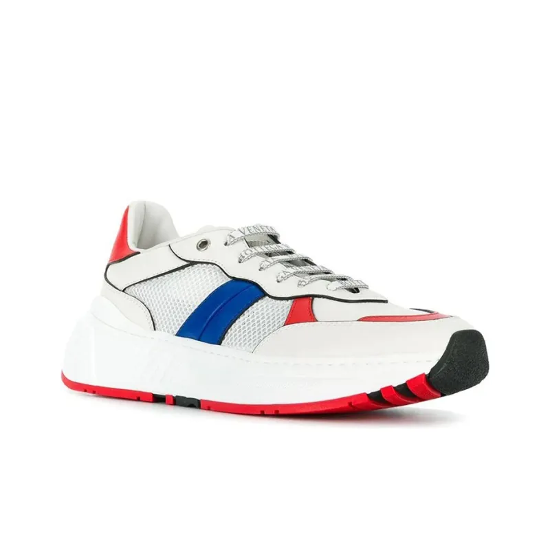 Bottega Veneta Speed Low Top Casual Shoes Men's White Blue Red-2