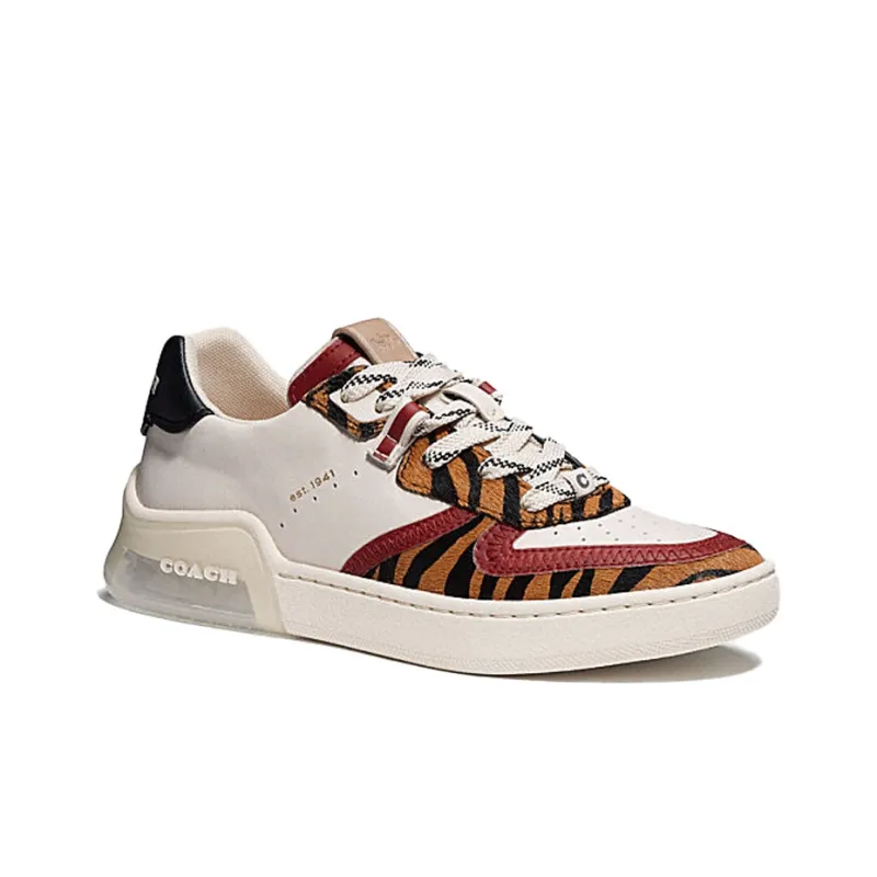 COACH CitySole Low Top Stylish Skateboarding Shoes Women's White Brown-2