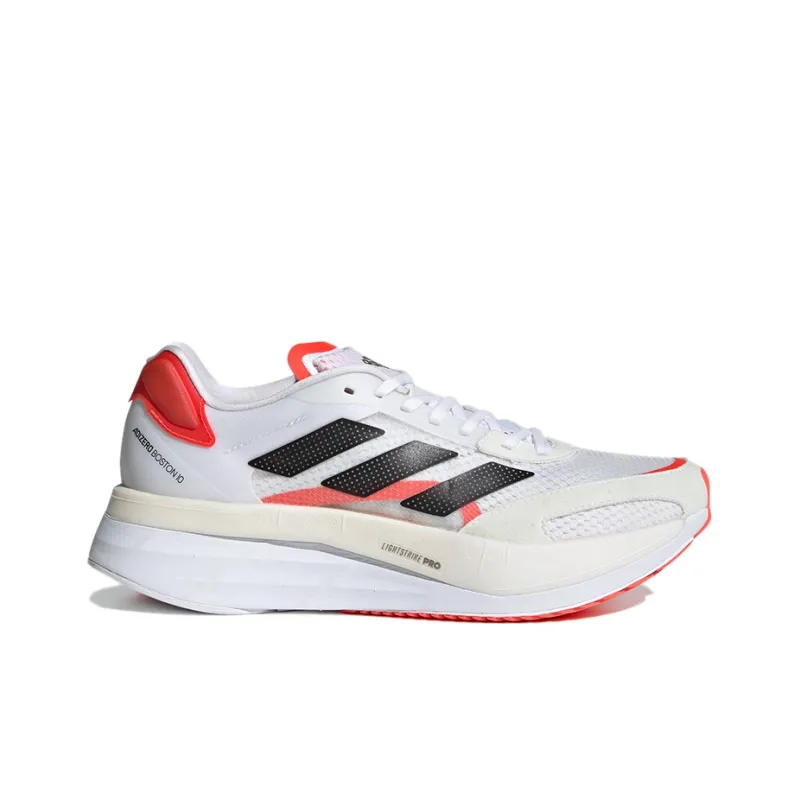 Adidas Adizero Boston 10 White Black Solar Red Women's-1
