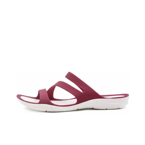 Crocs Swiftwater Slide Slippers Women's Garnet/White