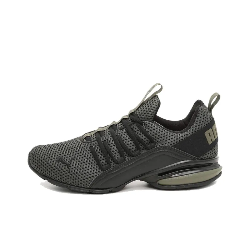 PUMA Axelion Running Shoes Men Low Top Army Green-0