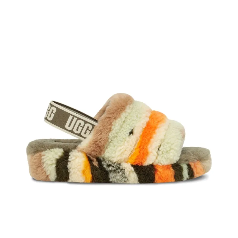 UGG Fluff Yeah Cali Collage Slide Olive Women's-1